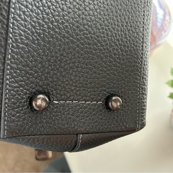 Coach Black Pebble Leather Cara Satchel NWT - Picture 10 of 16